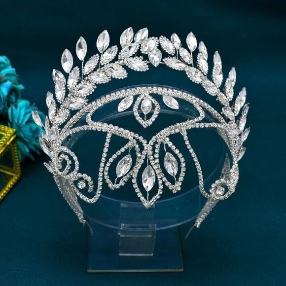 Rhinestone Wedding Headband Silver Bridal Headpiece Tiaras for Women main image 4